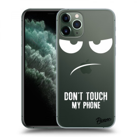 Picasee Silikónový prehľadný obal pre Apple iPhone 11 Pro Max - Don't Touch My Phone