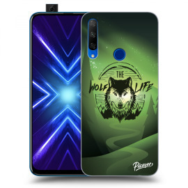 Picasee Silikónový čierny obal pre Honor 9X - Wolf life