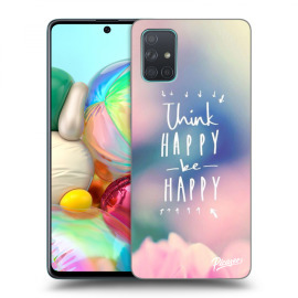 Picasee Silikónový prehľadný obal pre Samsung Galaxy A71 A715F - Think happy be happy