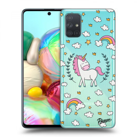 Picasee Silikónový prehľadný obal pre Samsung Galaxy A71 A715F - Unicorn star heaven