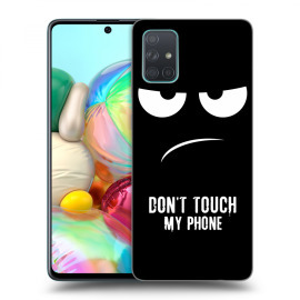 Picasee Silikónový čierny obal pre Samsung Galaxy A71 A715F - Don't Touch My Phone