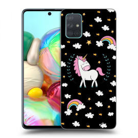 Picasee Silikónový čierny obal pre Samsung Galaxy A71 A715F - Unicorn star heaven