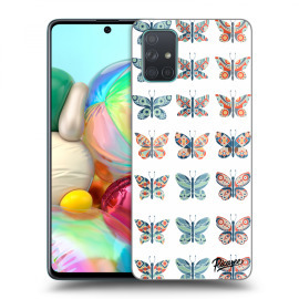 Picasee Silikónový čierny obal pre Samsung Galaxy A71 A715F - Butterflies