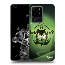 Picasee Silikónový čierny obal pre Samsung Galaxy S20 Ultra G988F - Wolf life