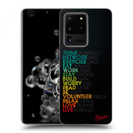 Picasee Silikónový čierny obal pre Samsung Galaxy S20 Ultra G988F - Motto life
