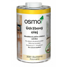 Osmo Color Osmo Údržbový olej 3081 Bezfarebný Hodvábny Polomatný 1L