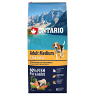 Ontario Adult Medium 7 Fish & Rice 12kg - cena, porovnanie