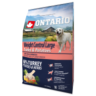 Ontario Large Weight Control Turkey & Potatoes 2.25kg - cena, porovnanie