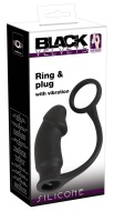 Black Velvet Silicone Ring & Plug with Vibration - cena, porovnanie