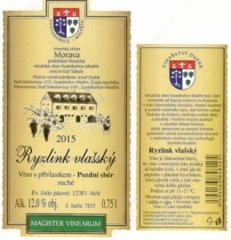 Vinařství Dufek Ryzling Vlašský suché Neskorý zber 2015 0.75l