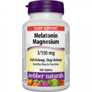 Webber Naturals Melatonin Magnesium 100tbl - cena, porovnanie