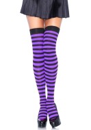 Leg Avenue Striped Nylon Thigh Highs - cena, porovnanie