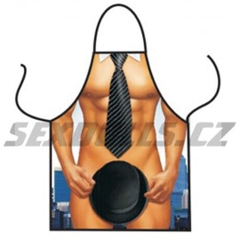 Yibiao Sexy pánská zástěra s potiskem muže v kravatě