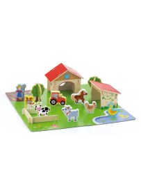 Viga Detské drevené 3D puzzle Farma