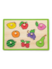Viga Detské drevené puzzle s úchytmi Ovocie