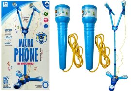 Detský mikrofón s karaoke modrý
