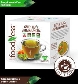 Foodness Zelený čaj a Ashwagandha 10ks