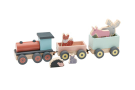 Kids Concept Vlak so zvieratkami Edvin drevený