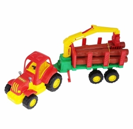 Polesie Traktor s nakladačom + drevom