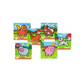 Teddies Mini puzzle drevené zvieratá 9 dielikov