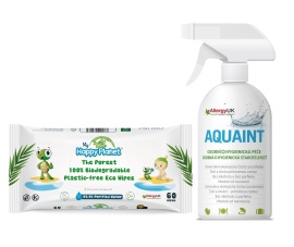 Aquaint darčekový set 500ml + obrúsky HAPPY PLANET