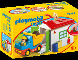 Playmobil 1.2.3. 70184 Vyklápacie auto s garážou