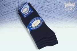Hoza Pánské ponožky hladké, 100% bavlna - tm. modrý mix 5 párov