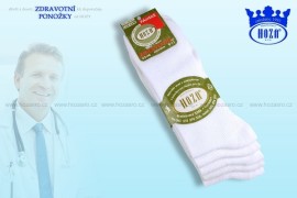 Hoza Pánské ponožky zdravotní, 100% bavlna - bílé 5 párov