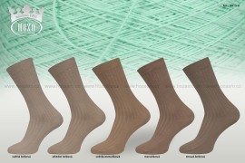 Hoza Pánské ponožky žebrované 5/2,100% bavlna - hnědý mix 5 párov