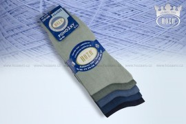 Hoza Pánské ponožky hladké, 100% bavlna - modrý mix 5 párov
