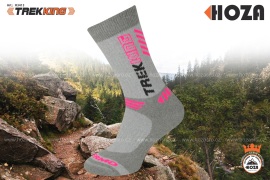 Hoza Thermo Trekking - outdoorové ponožky (šedá-růžová) 2 páry