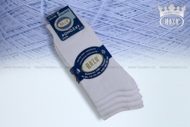 Hoza Pánské ponožky hladké, 100% bavlna - bílé 5 párov