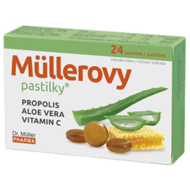 Dr. Muller Müllerovy pastilky s propolisem a Aloe vera 24ks