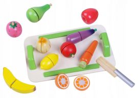 Eco Toys Drevená zelenina a ovocie s doskou