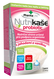 Pharmaline Nutrikaše probiotic s jahodami a vanilkou 3x60g