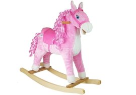 Lean Toys Hojdací koník so zvukmi - ružový