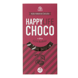Happy Life CHOCO Čokoláda 65% horká s višňami 70g
