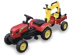 Lean Toys Traktor s prívesom a lopatou