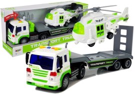 Lean Toys Transportér na batérie 1:16 s vrtuľníkom