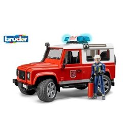 Bruder Úžitkové vozidlá - hasičské auto Land Rover s hasičom