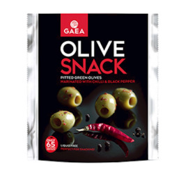 Gaea Olivový snack s čili a čiernym korením 65g