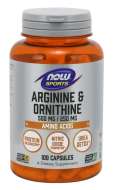 Now Foods Arginine & Ornithine 100tbl - cena, porovnanie