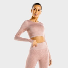 Squat Wolf Marl Seamless Crop Top