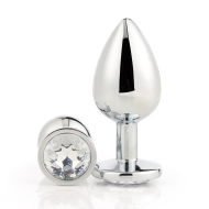 Dream Toys Gleaming Love Plug Silver Medium - cena, porovnanie