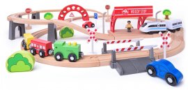 Woody Vláčikodráha s elektrickou mašinkou a viaduktom
