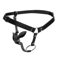 Strict Male Cock Ring Harness with Silicone Anal Plug - cena, porovnanie