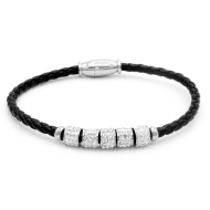 brunoshop.cz Dámsky kožený náramok BLACK S3192 - cena, porovnanie