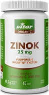 Vitar ORGANIC Zinok 25mg s obsahom vitamínu C 60ks - cena, porovnanie