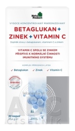 Naturprodukt Betaglukán + Zinok + Vitamín C 30ks