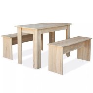 vidaXL Jedálenský stôl s lavicami Dub - cena, porovnanie